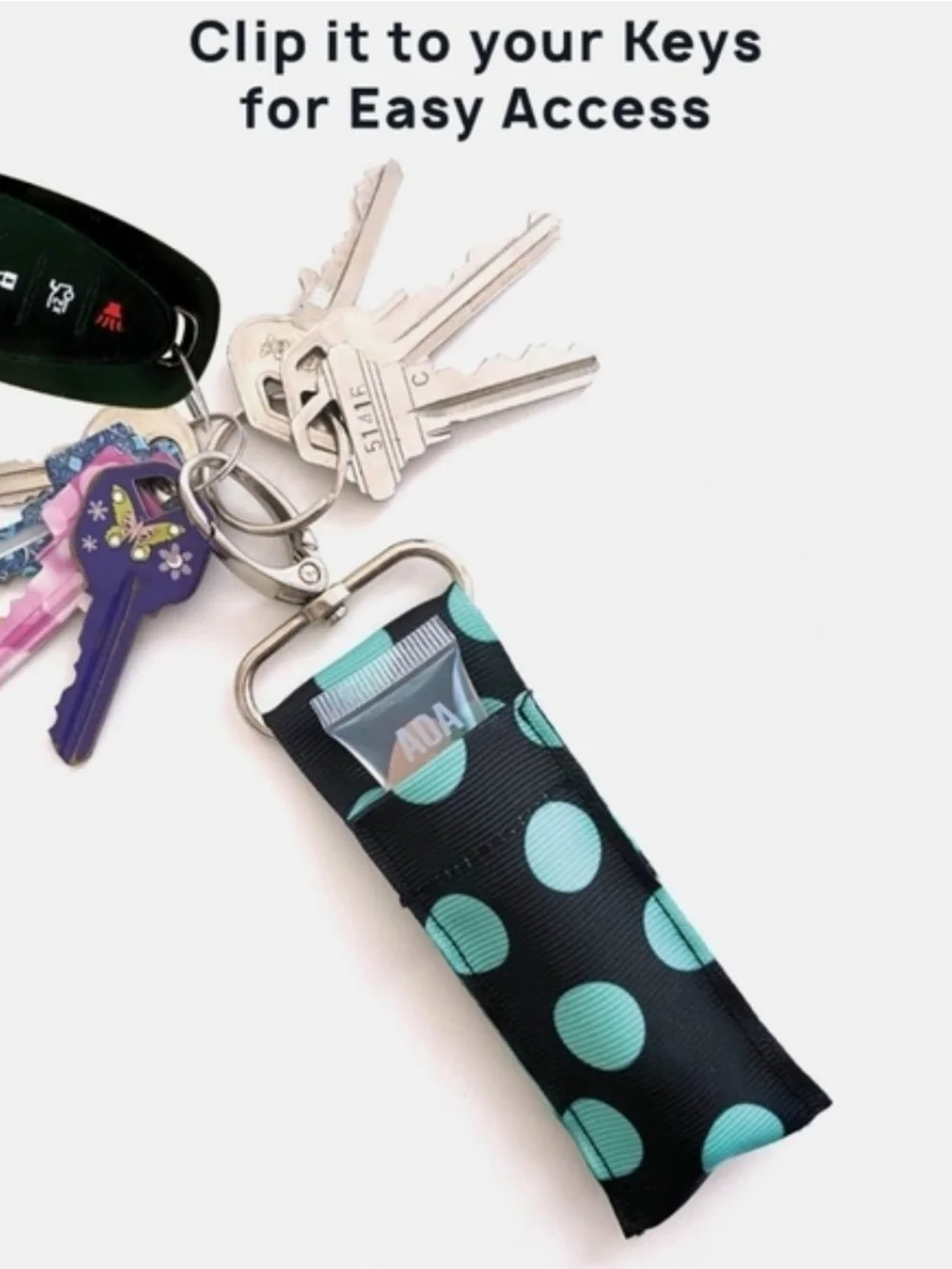 Lip Gloss  / Lip Balm Holder with Keychain In Rainbow BNIB